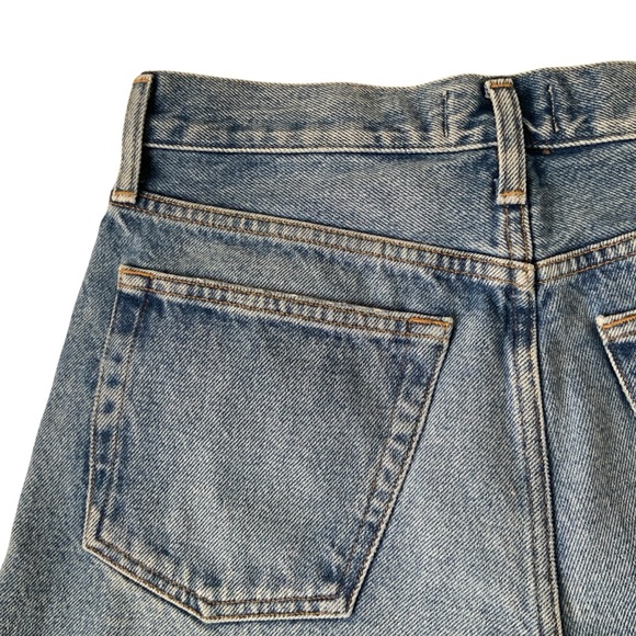 AGOLDE Denim Jean Shorts Parker Long Distressed Blue Size 25 - Picture 7 of 15